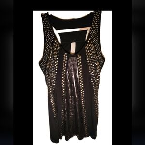 VENUS Black Studded Tank Top